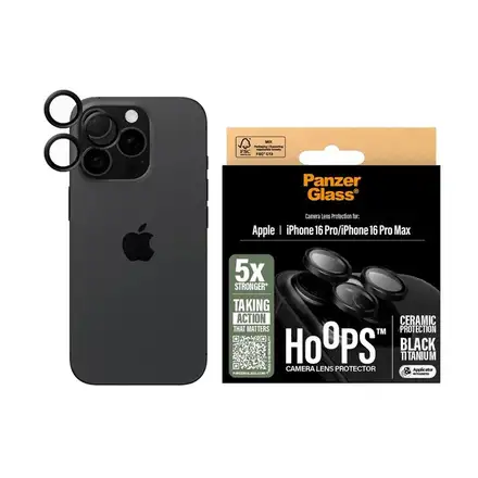 PanzerGlass ochranné sklo Hoops pro iPhone 16 Pro/16 Pro Max-Ceramic