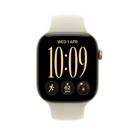 Apple Watch Series 12 GPS + Cellular 42mm Light Gold Aluminium Case with Sand Sport Band - M/L