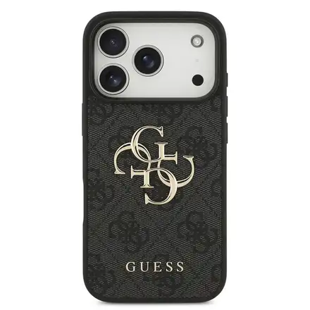 Guess PU 4G Metal Logo kryt iPhone 18 Pro Max šedá