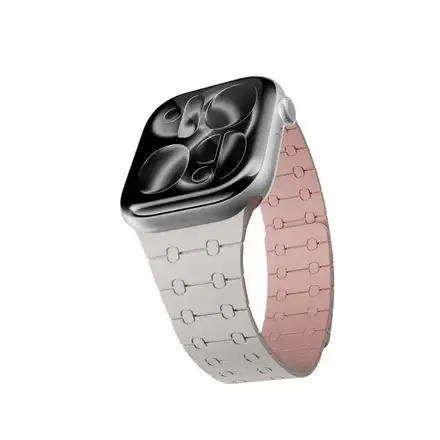 Epico Magnetic+ Silikonový řemínek pro Apple Watch SE (44mm)/Series 1-9 (42/44/45mm) 10-12 (46mm)/Ultra (49mm) - hv.bílá