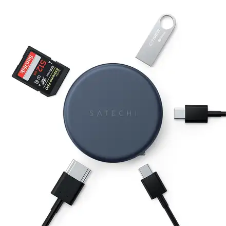 Satechi USB-C Hub OntheGo 5-in-1 Multiport Adapter - Indigo