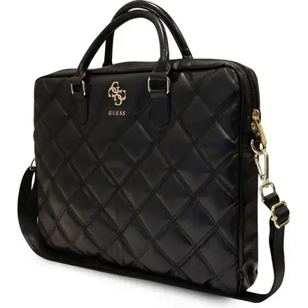 Guess PU Quilted 4G Metal Logo Brašna na MacBook 15/16" černá