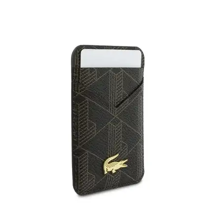 Lacoste Iconic Petit Pique MagSafe kryt + peněženka iPhone 17 Pro Max hnědý