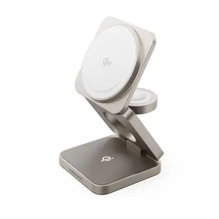 Cubenest Qi2 3v1 Skládací bezdrátová nabíječka SQ312 Pro - titanová *Rozbaleno*
