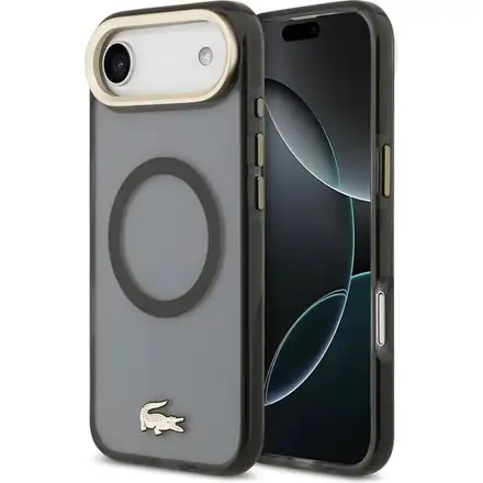 Lacoste PC/TPU Frosted Finish Gold Logo MagSafe kryt iPhone Air černý