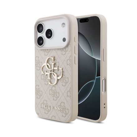 Guess PU 4G Metal Logo kryt iPhone 18 Pro růžová