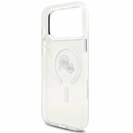 Karl Lagerfeld IML K&CH Heads Metal Frame MagSafe kryt iPhone 18 Pro Max bílý
