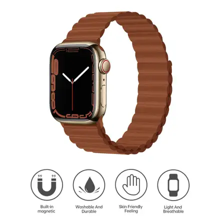 Devia řemínek Deluxe Series Sport3 Silicone Magnet Band 40/41/42mm - Saddle Brown