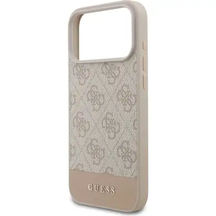 Guess PU 4G Stripe kryt iPhone 17 Pro růžový