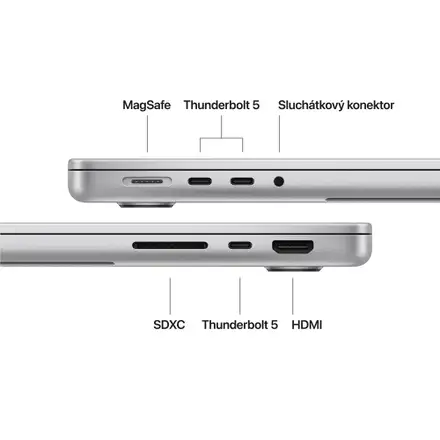 MacBook Pro 14" Apple M5 Max 18core CPU 32core GPU 36GB 2TB Stříbrný CZ