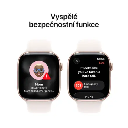 Apple Watch Series 11 GPS + Cellular 46mm Růžově zlatý hliník se světle ruměným sportovním řemínkem - M/L