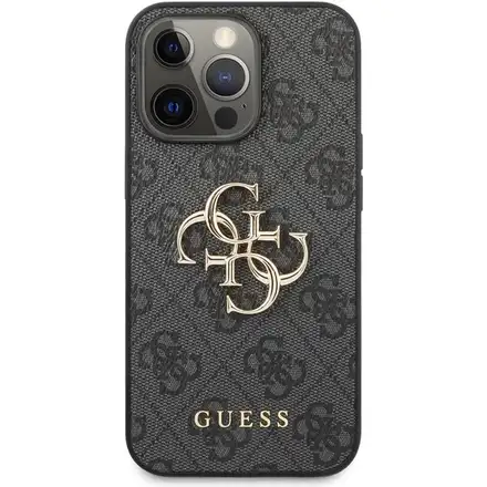 Guess PU 4G Metal Logo kryt iPhone 13 Pro šedý