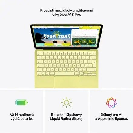 EDU MacBook Neo Apple A18 Pro 6core CPU 5core GPU 8GB 256GB Stříbrný CZ