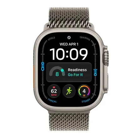 Apple Watch 49mm Natural Titanium Milanese Loop-Large