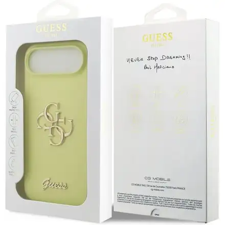 Guess Liquid Silicone 4G Metal Logo kryt iPhone Air žlutý