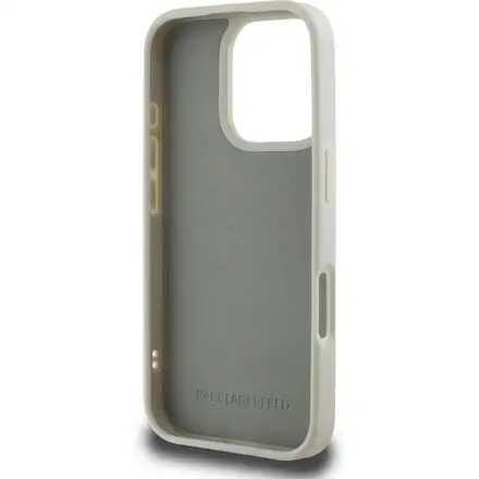 Karl Lagerfeld 3D Rubber Double Heads kryt iPhone 16 Pro Max béžový