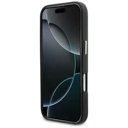 Guess PU Resin Logo kryt iPhone 17 černý
