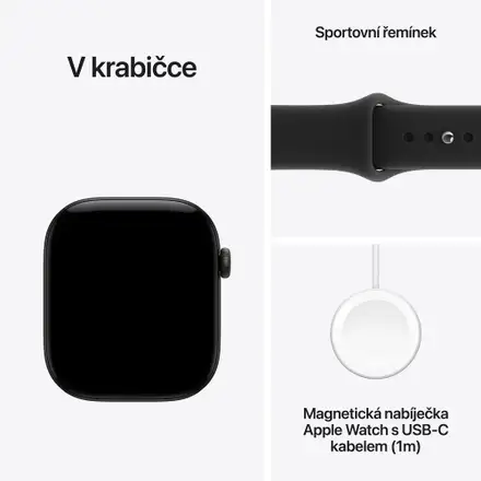 Apple Watch Series 12 GPS 46mm Black Aluminium Case with Black Sport Band - M/L