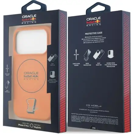 Red Bull Silicone Blue Ring MagSafe Zadní Kryt pro iPhone 17 Pro oranžový
