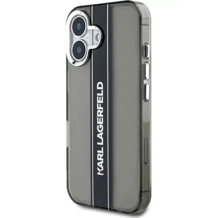 Karl Lagerfeld IML Stripe Logo kryt iPhone 16 černý