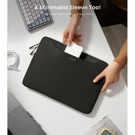 Tomtoc Light Dual-color Slim Laptop Handbag 13,5" - Gray/Gray