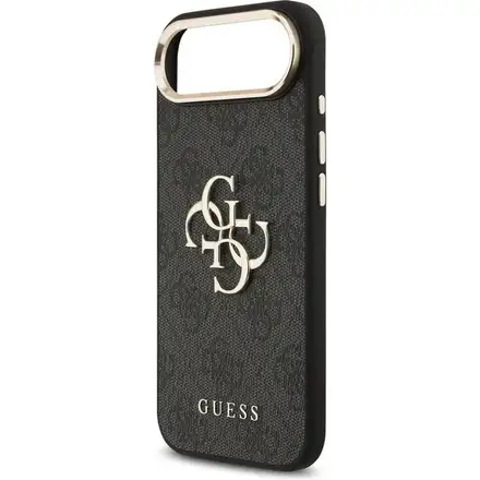 Guess PU Leather 4G Metal Logo Gold Frame kryt iPhone Air černý