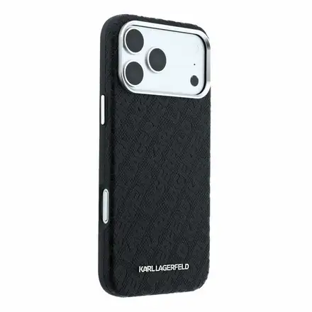 Karl Lagerfeld PU Grained Allover Semi Wrap Magsafe kryt iPhone 18 Pro černá