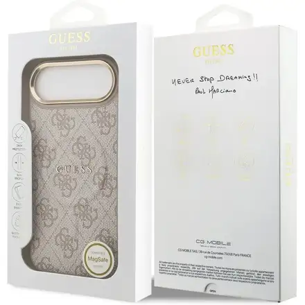 Guess PU Leather 4G Gold Frame MagSafe kryt iPhone Air růžový