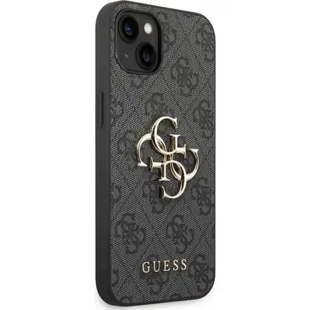 Guess PU 4G Metal Logo kryt iPhone 14 hnědý