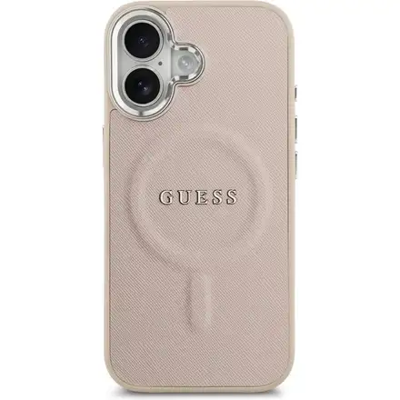 Guess PU Saffiano MagSafe kryt iPhone 17 růžový