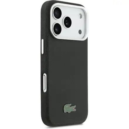 Lacoste Iconic Petit Pique Metal Logo MagSafe kryt iPhone 17 Pro černý