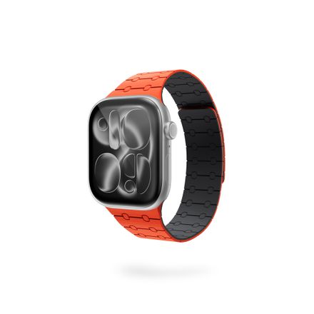 Epico Magnetic+ Silikonový řemínek pro Apple Watch SE (40mm)/Series 1-9 (38/40/41mm) 10-11 (42mm) - oranžový