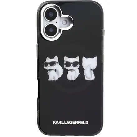 Karl Lagerfeld IML Choupette Trio Watercolor MagSafe kryt iPhone 17 černý