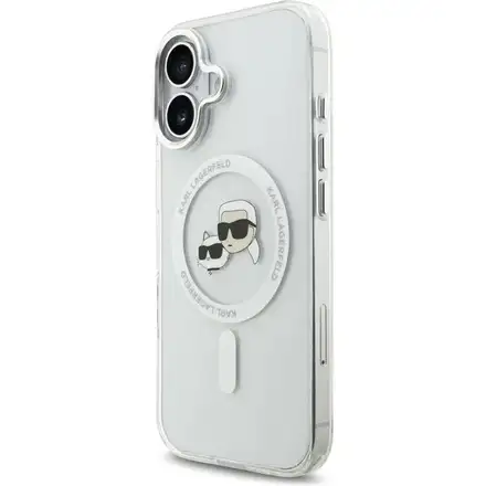 Karl Lagerfeld IML K&CH Heads Metal Frame MagSafe MagSafe kryt iPhone 17 průhledná