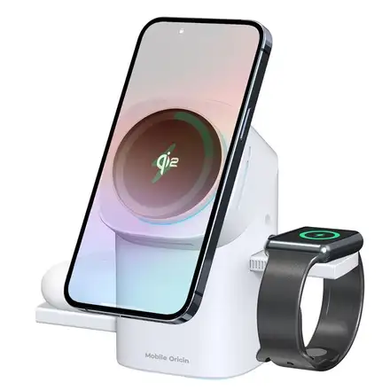 Mobile Origin 3v1 Wireless Charging Qi2 Station PW 11 - White