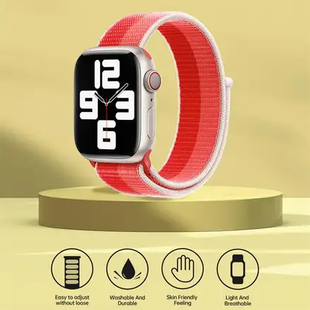Devia řemínek Nylon Braided Two-Tone Loop pro Apple Watch 40/41/42mm - Peony