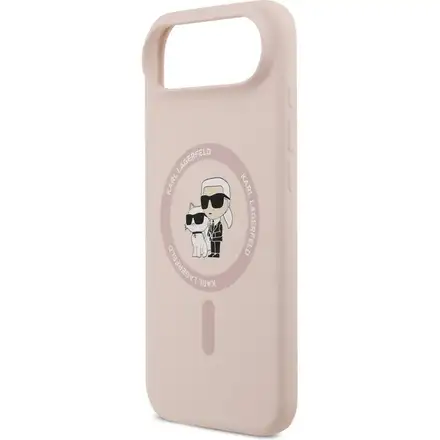 Karl Lagerfeld Liquid Silicone Karl and Choupette MagSafe kryt iPhone Air růžový
