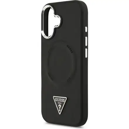 Guess PU Leather Triangle Logo MagSafe kryt iPhone 17 černý