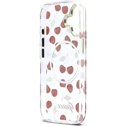 Guess IML Glitter Cherry MagSafe kryt iPhone 17 bílý