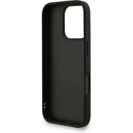 Guess PU 4G Metal Logo Strap kryt iPhone 16 Pro Max černý
