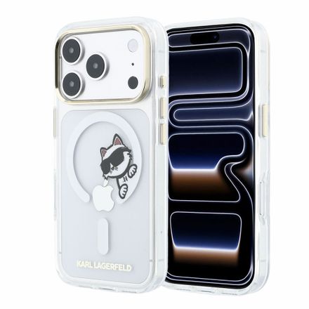 Karl Lagerfeld IML Choupette Peekaboo Magsafe kryt iPhone 18 Pro Max průhledný