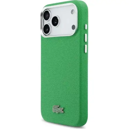 Lacoste Iconic Petit Pique Metal Logo MagSafe kryt iPhone 17 Pro zelený