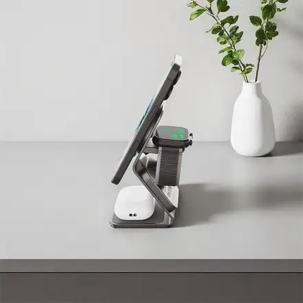 Cubenest Qi2.2 3v1 bezdrátová magnetická nabíječka SQ314 - šedá