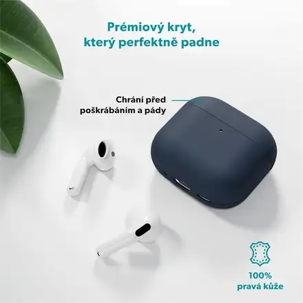 Epico Leather Case Airpods 4/4 (ANC) - modrá