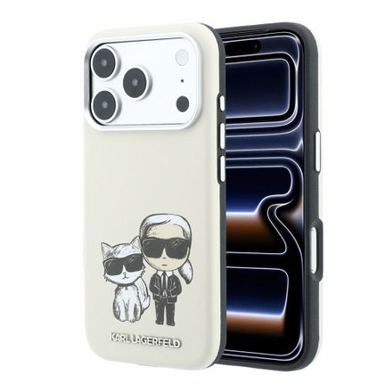 Karl Lagerfeld PU Semi Wrap Smooth Sketch Bodies Magsafe kryt iPhone 18 Pro Max béžový