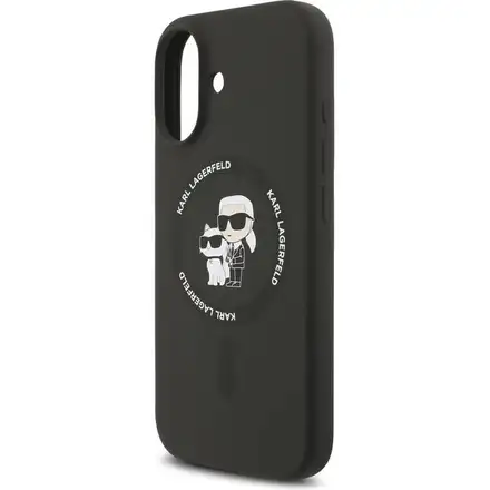 Karl Lagerfeld Liquid Silicone Karl and Choupette MagSafe kryt iPhone 17 černý