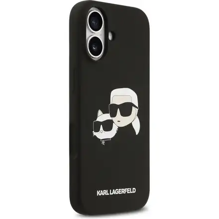 Karl Lagerfeld Liquid Silicone Double Heads MagSafe kryt iPhone 17 černý