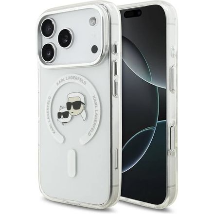 Karl Lagerfeld IML K&CH Heads Metal Frame MagSafe MagSafe kryt iPhone 17 Pro průhledná