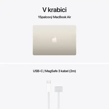 MacBook Air 15" Apple M5 10core CPU 10core GPU 24GB 1TB Hvězdně bílý CZ