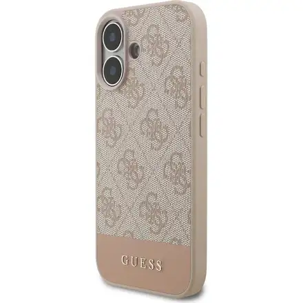 Guess PU 4G Stripe kryt iPhone 17 růžový
